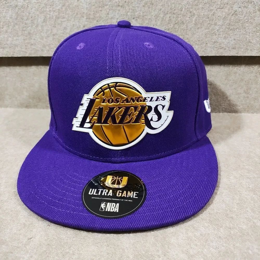 NBA Ultra Game Snapback Lakers Purple and Gold Hat #V